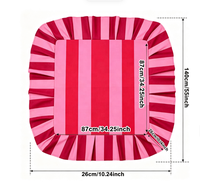 Nappe de mahjong personnalisée en toile de coton légère et portable, motif carré rayé blanc et bleu, lavable, utilisable toutes saisons, vente en gros