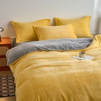 Parure de lit en velours de lait ultra doux et respirant pour l'hiver, comprenant une housse de couette et un drap plat, taille King, idéale pour la maison et les dortoirs.