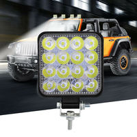 3 pouces Mini 16LED 48W barre lumineuse de travail LED projecteur carré 12V 24V barre lumineuse LED tout-terrain pour camion tout-terrain 4X4 4WD voiture SUV ATV