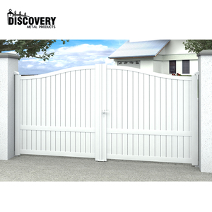 Villa siyah dış alüminyum Driveway kapıları salıncak kapısı çift salıncak kapısı otomatik açık alüminyum kapı giriş için - Product Image 6