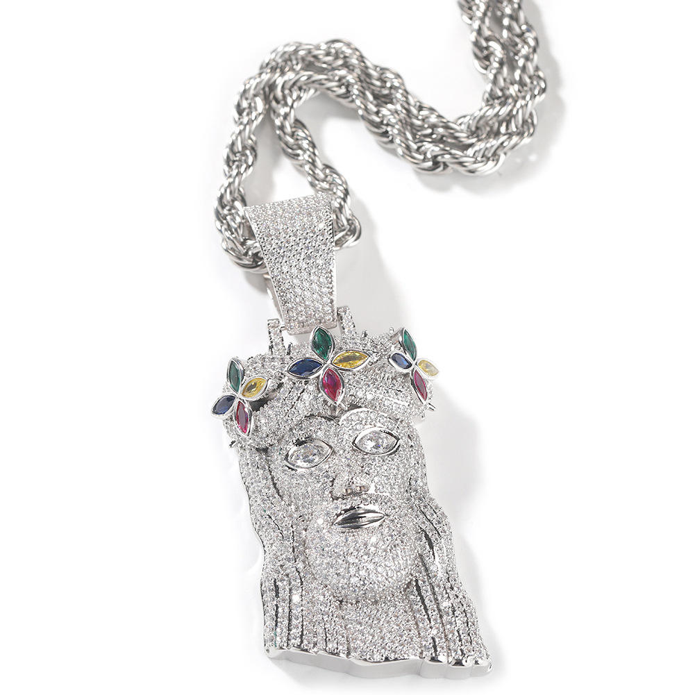 Clover Silver (Mixed Color Zirconium) + 3mm24inch Twist Chain