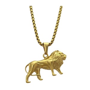 Collar con Colgante de León yunnique, Acero Inoxidable, Dorado, Joyería de Moda con Signos del Zodiaco, Estilo Hip Hop - Product Image 5