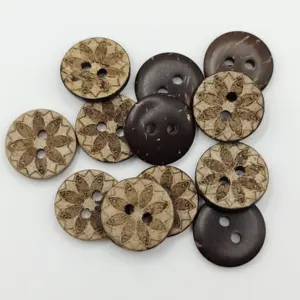 Eco-friendly Natural Round 2/4 Holes wholesale Custom Coconut Brown Buttons