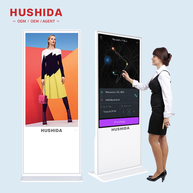 HUSHIDA 43 49 55 Inch 4K CMS LCD Digital Signage Software Vertical Advertising Display for Shop Mall/Exhibition