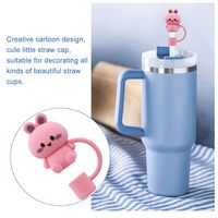 Prêt à expédier mignon Silicone fleur paille Topper couvre bouchons 100% sans BPA couvertures de paille pour pailles réutilisables pour tasses