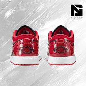 Air Jordan 1 Low 'Patent Varsity Red Black' Zapatillas de Piel Sintética Roja y Negra con Cordones para Caminar y Skateboarding - Product Image 4