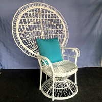 Chaise en rotin en osier pur fait à la main d'usine chaises de salon de jardin extérieur moderne chaises de paon chaise de loisirs d'intérieur de balcon de patio
