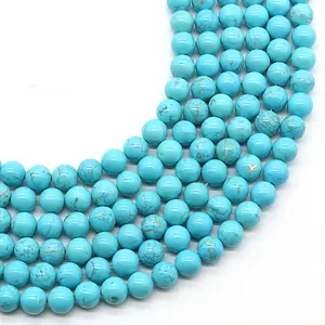 Different Sizes Wholesale DIY Bracelet Necklace Jewelry Making Accessories Natural Stone Turquoise Round Loose Beads