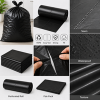 Sacs poubelles industriels transparents TIANFENG résistants aux déchirures, en LDPE épais, très résistants, 50g, pour usage domestique et nettoyage d'entrepôts