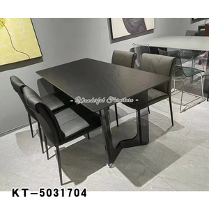 โต๊ะรับประทานอาหารทรงสี่เหลี่ยมที่ทันสมัยระดับไฮเอนด์สำหรับห้องนั่งเล่นที่บ้าน<span class=keywords><strong>พื้น</strong></span>ผิวแบบร็อคบอร์ดเหมาะสำหรับเป็นโต๊ะรับประทานอาหารและโต๊ะทำงาน - Product Image 2