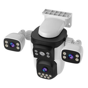 Caméra de sécurité C63 HD à trois objectifs Trois caméras en une couverture visuelle à 360 ° Image ultra HD 9MP Alarme lumineuse <span class=keywords><strong>sonore</strong></span> en temps réel - Product Image 1