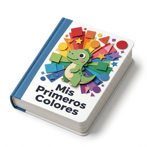 Impression personnalisée de livres cartonnés pour enfants, style découpé artistique, Mis Primeros Colores, livre pour enfants en espagnol, faible MOQ - Product Image 1