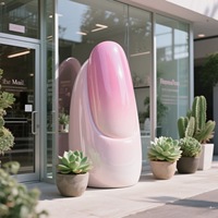 Grande sculpture d'ongle de simulation, décoration d'ongles, ornements de magasin, tête de porte, image personnalisée, modèle en fibre de verre