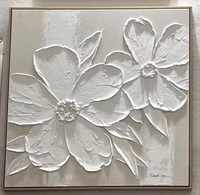 Décoration d'intérieur, œuvre d'art sur toile faite à la main, peinture moderne texturée blanche épaisse, art mural abstrait 3D
