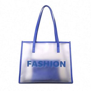 Sac de plage transparent en PVC personnalisé tendance, sac fourre-tout imperméable en PVC pour l'été avec trousse de maquillage - Product Image 1