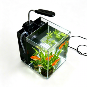 <span class=keywords><strong>Acquario</strong></span> da Tavolo Personalizzato in Acrilico Trasparente, Piccolo <span class=keywords><strong>Acquario</strong></span> Quadrato con Luce LED e Filtro <span class=keywords><strong>per</strong></span> <span class=keywords><strong>Pesci</strong></span> Betta e Decorazione Casa - Product Image 5