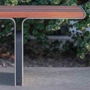 Banc <span class=keywords><strong>de</strong></span> loisirs en teck anti-corrosion en acier inoxydable au design artistique pastoral pour cour, villa, jardin, balcon - Product Image 3