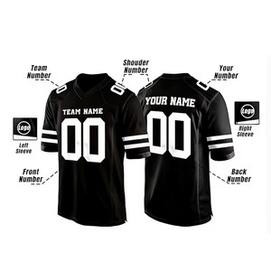 Nuova Maglia da Football Americano 2026 Blu Navy Verde Neon Grigio Lupo Colori Squadra Traspirante Cucita Maglietta Sportiva Unisex Abbigliamento per Tifosi - Product Image 5