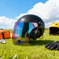 Casque d'aviation en fibre de carbone pour parapente/paramoteur/parachutisme