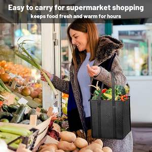 定制可重复使用的无纺布软购物杂货店野餐绝缘手提袋食品配送隔热食品冷却器袋 - Product Image 3