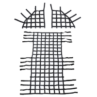 Pour Jeep Wrangler JK JL 2007-2024 4 portes toit complet toile grille filet couverture (ensemble de 3 pièces) support supérieur décoratif JL1334