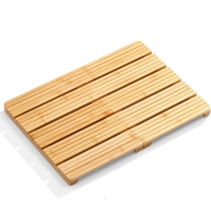 Tapis de bain pliable en bambou antidérapant, tapis de douche en bois, tapis de salle de bain à séchage rapide, imperméable, pour usage intérieur et extérieur près de la <span class=keywords><strong>piscine</strong></span> et de la baignoire - Product Image 1