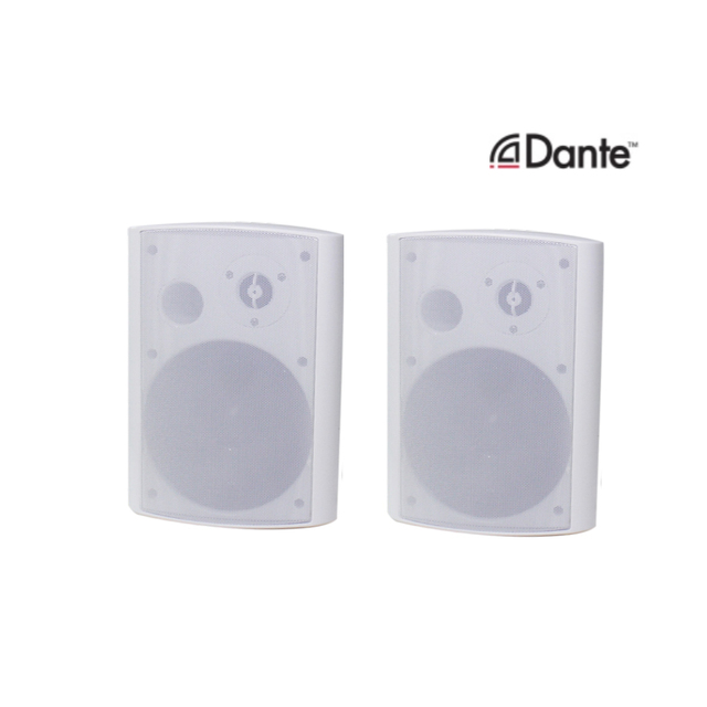 Pro Audio Dante 6 Inch Wall Speaker with Built-in 2x30W Amplifier, POE Power Supply in Pair DANTE WP 630 POE