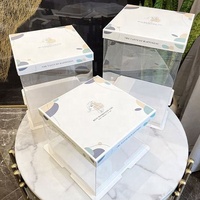 Boîte à gâteau transparente de haute qualité, simple couche, 6 pouces, 8 pouces, 10 pouces, boîte à gâteau transparente à double couche épaissie pour gâteau d'anniversaire