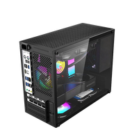 Estuche S5 para el lado del vidrio, transparente, para computadora de escritorio, portátil, con ventilación, refrigeración, pequeño estuche pequeño
