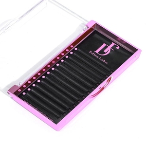 Extension ciglia inferiori all'ingrosso coreane in PBT 7mm LC 0.03 0.05 <span class=keywords><strong>C</strong></span> D J Curl, effetto visone morbido vellutato, facili da applicare, vassoio nero opaco cashmere - Product Image 1