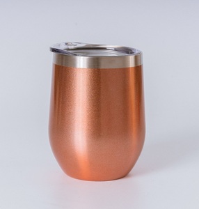 Stemless copas de 12 de onzas con logotipo personalizado de agua reutilizable pared doble aislado al vacío vino vaso de acero inoxidable tazas en a granel con tapa - Product Image 3