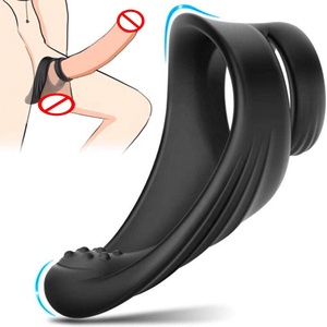 Weiche Silikon-Sexspielzeuge für Männer zur Verzögerung der Ejakulation Wasserdichter Doppel-Penisring für Männer Doppelter Penisring für Männer Dildo - Product Image 1