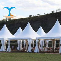 Tenda Resepsi Pernikahan Pagoda Garis B Kenya untuk Luar Ruangan dengan Penutup PVC untuk 100 Orang