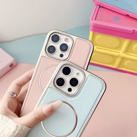 Étui de téléphone portable en cuir magnétique électroplaqué TPU+PC adapté à l'iPhone 17 16 promax, coque de protection anti-chute