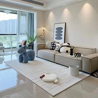 Iving-sofá minimalista de color beige, moderno, a rayas