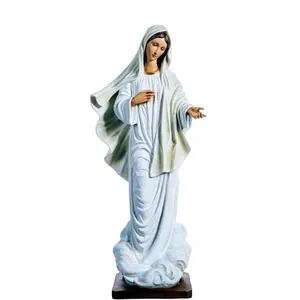 White Medjugorje Ohne Kirche Virgin Mary Statue For Sale