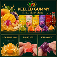 Producent van realistische snoepjes in de vorm van fruit |   R&D Aangepaste Textuur Mango/Banaan Peelable Gummy OEM