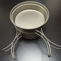 Boîte à lunch double face en titane pur pour l'extérieur, ensemble d'ustensiles de cuisine, casserole à sauce, cuiseur vapeur pliable et léger pour l'extérieur