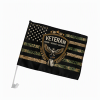 Drapeau de voiture drapeau américain 12x18 pouces double face avec mât, robuste pour extérieur, pour le 4 juillet, le Memorial Day et les défilés