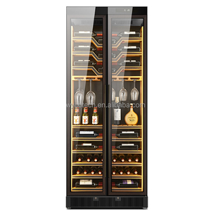 Refroidisseur de présentation du vin électrique sur pied de 2 mètres avec portes en verre chauffantes intégrées en acier inoxydable Hauteur 2000mm pour hôtels - Product Image 4