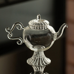 Tetera de vidrio de borosilicato alto con tallo alto, resistente al calor, para juego de té Kung Fu, ideal para regalo. - Product Image 1