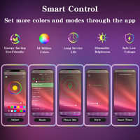 Tira de Luces LED RGB RGBW 5050, 24V 12V 10mm, Control Inteligente por WiFi y Bluetooth a través de Aplicación, Rollo de 5m 10m, Forma Personalizable, Ambiente para Dormitorio y Juegos, Multicolor