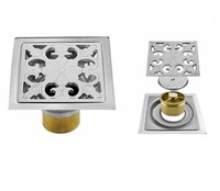 Drain de sol moderne en acier inoxydable carré, auto-amorçant et anti-odeurs