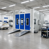 Cabine de peinture automobile avec chauffage électrique et brûleur diesel, unité d'apport d'air à flux uniforme pour une finition de revêtement de véhicule de qualité supérieure