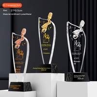 Trophée en cristal transparent personnalisé en forme de microphone pour concours de chant, discours, événements, honneurs et commémorations