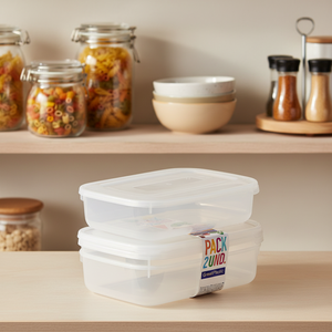 Confezione da 2 contenitori per alimenti in plastica Danube con coperchi rettangolari, 0,85L - Product Image 3