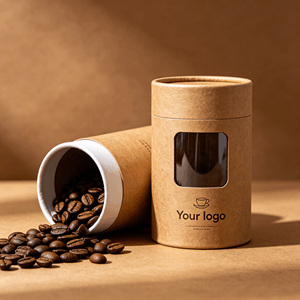Tube en papier kraft écologique avec emballage pour café en grains, thé, matcha, conteneur cylindrique en carton biodégradable, OEM personnalisé - Product Image 4