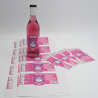 Op maat gemaakte gepersonaliseerde PVC zelfklevende bieretiketstickers mat zilver waterdicht klevende 3-core diameter verpakkingslabels