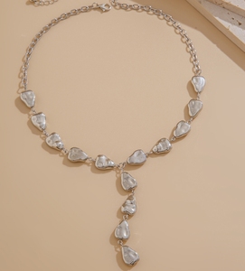 Mát gió phẳng thả Mặt dây chuyền vòng cổ với hình chữ Y xương đòn chuỗi Baroque bóng hình dạng mạ vàng cho Đảng dịp - Product Image 4