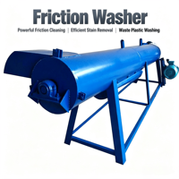 Laveuse à friction pour recyclage de plastique 5,5 kW, machine de lavage à friction robuste pour le traitement du plastique